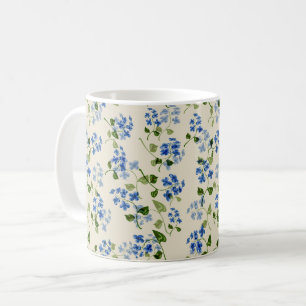 Schöne florale nahtlose Vergissmeinnicht Muster Kaffeetasse