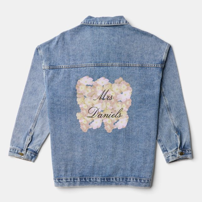 Schöne florale Personalisierung Jeansjacke (Rückseite)