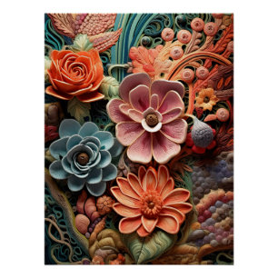 Schöne florale viktorianische elegante schöne Blum Poster