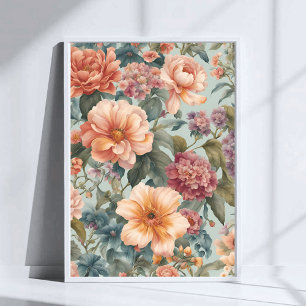 Schöne florale Vintage-Blume Poster