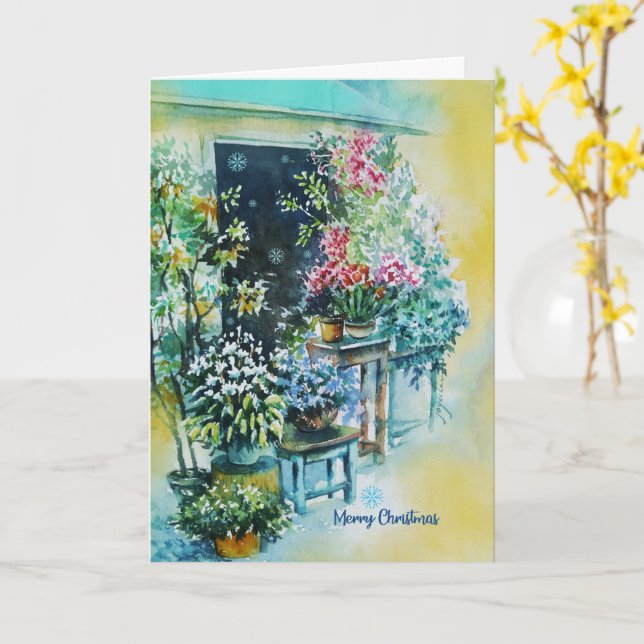 Schöne florale Weihnachtskarte aus Liebe Karte (Gelbe Blume)