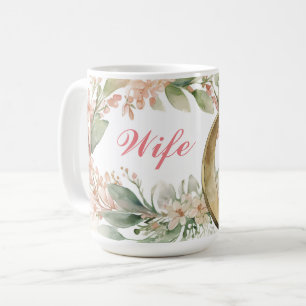 Schöne Florals mit Hochzeitsring für die Tasse der