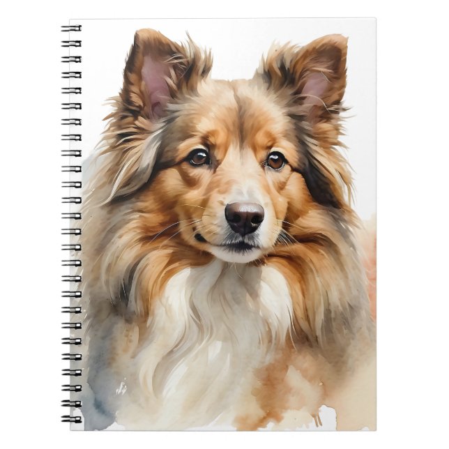 SCHÖNE FLÜFFE-SHETLAND-SHEEPDOG-HUND NOTIZBLOCK (Vorderseite)