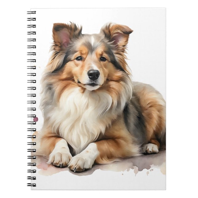 SCHÖNE FLÜFFE-SHETLAND-SHEEPDOG-HUND NOTIZBLOCK (Vorderseite)