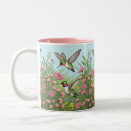 Schöne Flying Humminbirds Zweifarbige Tasse