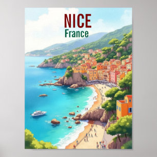 Schöne Frankreich Kunstwerk Reiseort Illustration Poster
