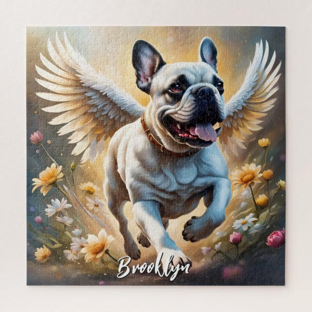 Schöne französische Bulldog & Angel Wings (Vertikal)