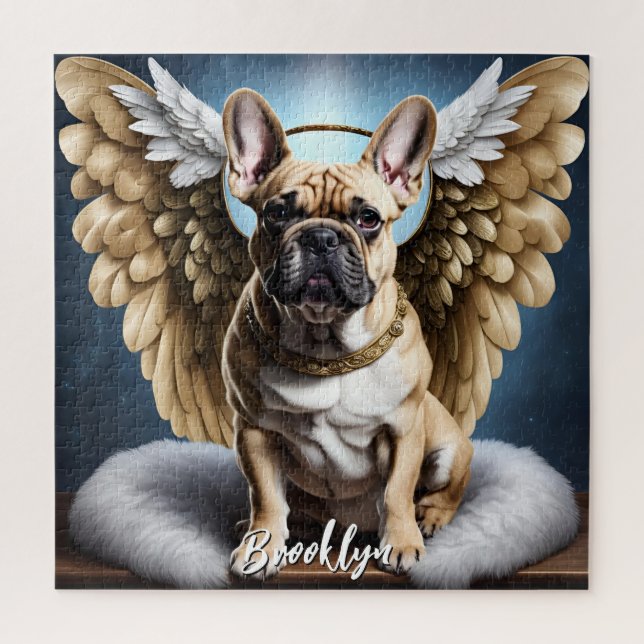 Schöne französische Bulldog & Angel Wings (Vertikal)
