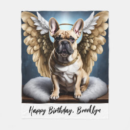 Schöne französische Bulldog & Angel Wings Fleecedecke