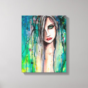 Schöne Frau Abstraktes Porträt Fantasy-Kunst Leinwanddruck