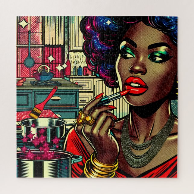 Schöne Frau am Lipstick (Vertikal)