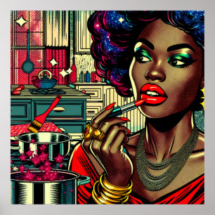 Schöne Frau am Lipstick Poster