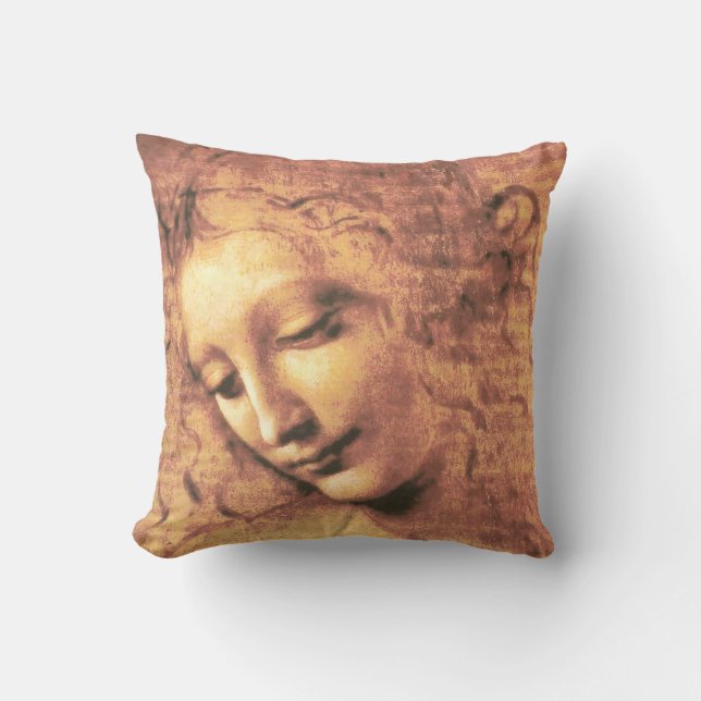 Schöne Frau durch Leonardo da Vinci Kissen (Vorderseite)