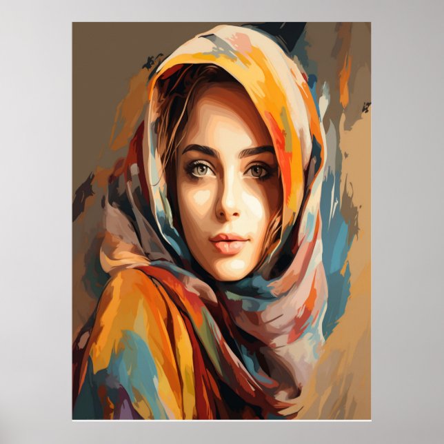 Schöne Frau Gesicht Wand Kunst Abstrakte Frau Pain (Vorne)