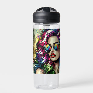 Schöne Frau in der Stadt   PERSONALISIERT Trinkflasche
