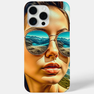 Schöne Frau in Sonnenbrille Reflectoine Case-Mate iPhone Hülle