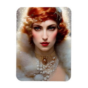 Schöne Frau in Weiß Magnet