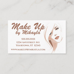 Schöne Frau Make up Stylist Kosmetik Haare Visitenkarte