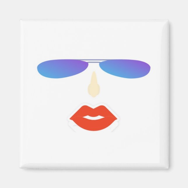 Schöne Frau mit Cooler Sonnenbrille Magnet (Vorne)