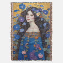 Schöne Frau mit Morgengläsern Decke