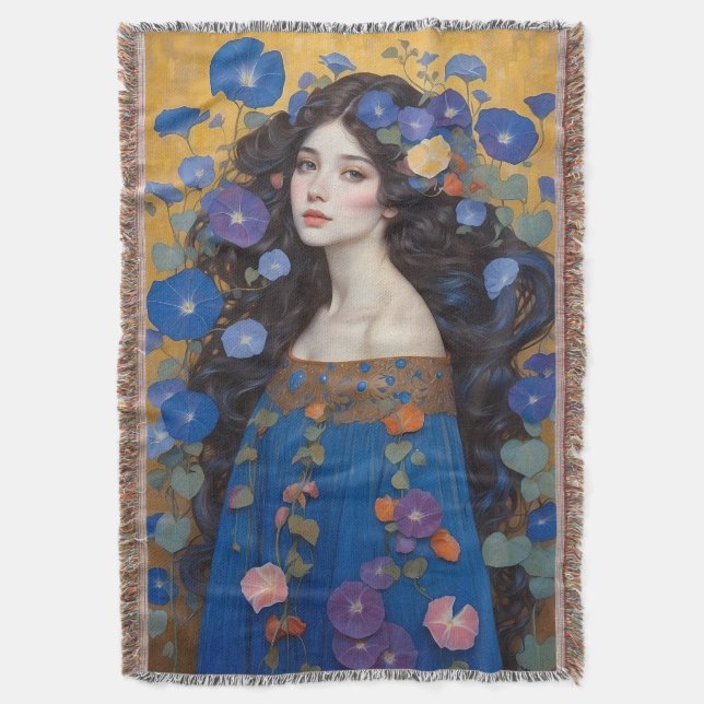 Schöne Frau mit Morgengläsern Decke (Vorderseite Vertikal)