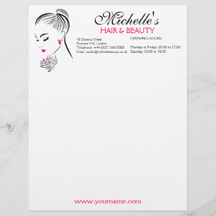 Schöne Frau mit rosa Ohrringen Branding Briefbogen