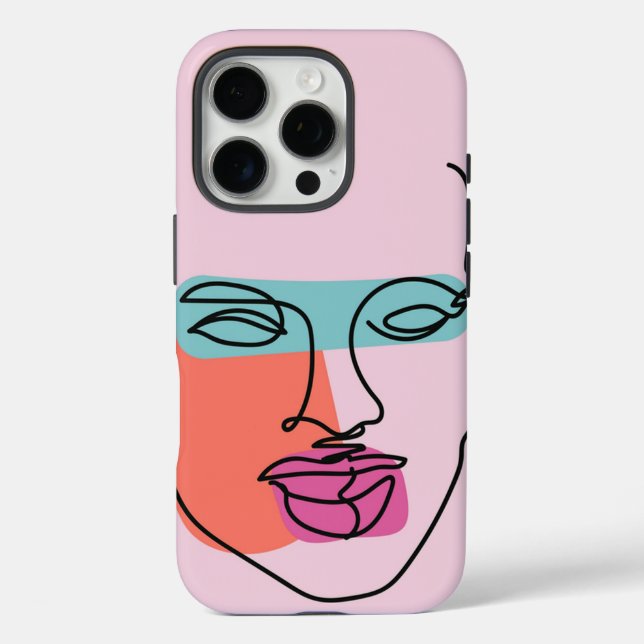 Schöne Frauen Linie Art Tough iPhone Gehäuse 16 Pro Hülle (Rückseite)
