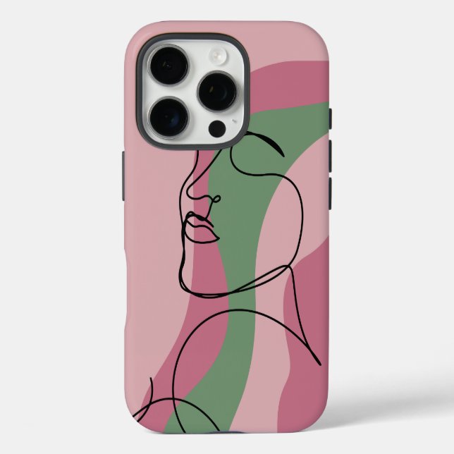 Schöne Frauen Linie Art Tough iPhone Gehäuse iPhone 16 Pro Hülle (Rückseite)