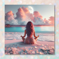 Schöne Frauen meditieren auf Beach Blank