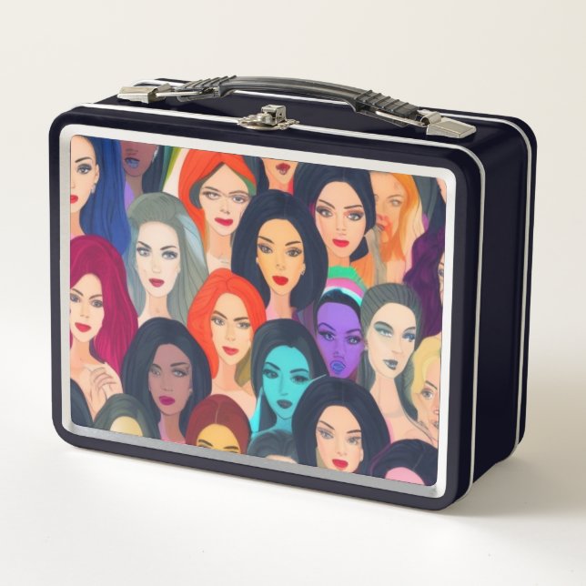 Schöne Frauen Metall Brotdose (Vorderseite)