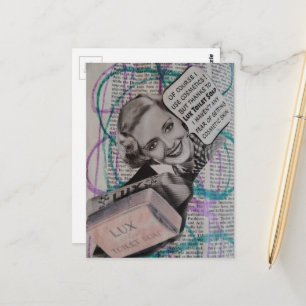 Schöne Frauen-Toilettenseife-Collage Postkarte