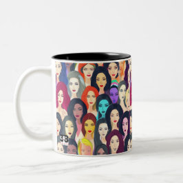 Schöne Frauen Zweifarbige Tasse
