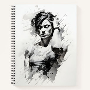 Schöne Frauenkulisse für Fitness Girl Notizbuch