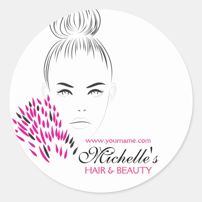 Schöne Frauenmode-Illustration Runder Aufkleber (Vorderseite)