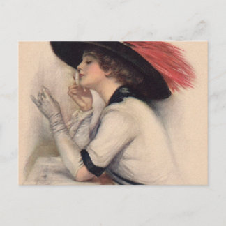 Schöne Frauenstimmen - Vintage Trauerfashion Postkarte