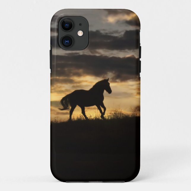 Schöne Free Horse Sunset Silhouette Case-Mate iPhone Hülle (Rückseite)