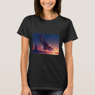 Schöne Freiheitsstatue mit Adler für Erwachsene un T-Shirt