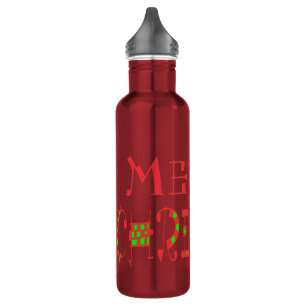 Schöne frohe Weihnachts Text Muster Design Kunst Edelstahlflasche