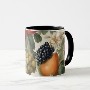 Schöne Früchte und Blume im französischen Stil Tasse