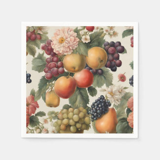 Schöne Früchte und Blumen im französischen Stil Serviette