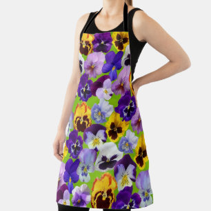 Schöne Frühling-Stiefmütterchen All-over-Print-Sch Schürze