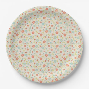 Schöne Frühlingsblumen Beige Pappteller