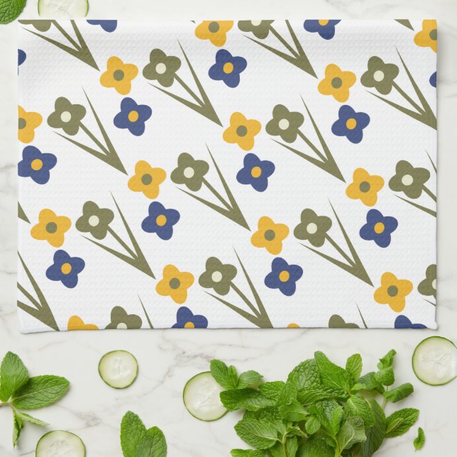 Schöne Frühlingsblumen  Geschirrtuch (Gefaltet)