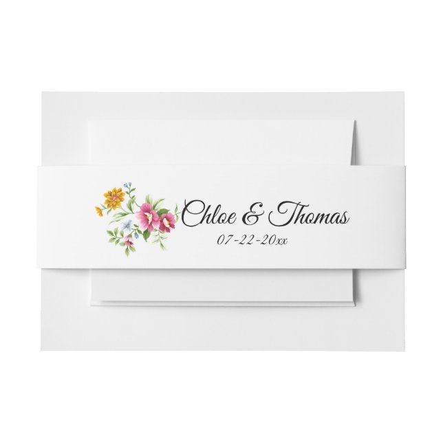 Schöne Frühlingsblumen Hochzeit Einladungsbanderole (Vorderseite Beispiel)