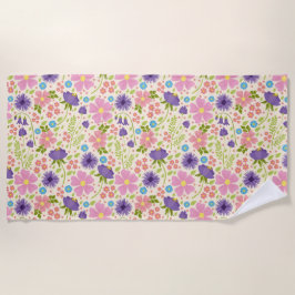 Schöne Frühlingsblumen Strandtuch