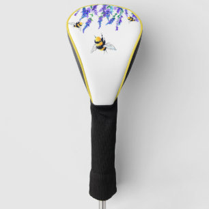 Schöne Frühlingsblumen und Bienen fliegen - Zeic Golf Headcover