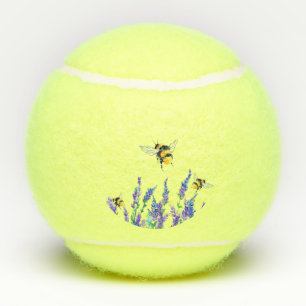 Schöne Frühlingsblumen und Bienen fliegen - Zeic Tennisbälle