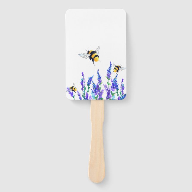 Schöne Frühlingsblumen und Bienen fliegen - Zeichn Fächer (Vorderseite)