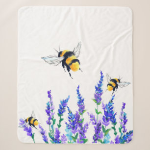 Schöne Frühlingsblumen und Bienen fliegen - Zeichn Sherpadecke