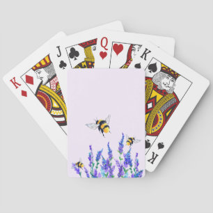 Schöne Frühlingsblumen und Bienen fliegen - Zeichn Spielkarten